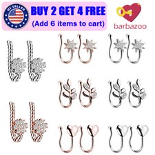 1-2Pcs Fake Nose Rings Hoop Nose Piercing Spring Clip-on No Pierced Body Jewelry