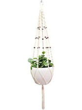 Cotton Rope Macrame Plant Hanger Hanging Planter 8 Legs 63 Inch, Hook, Plant