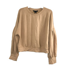 Sanctuary Women's Beige Banded Long Sleeve Crew Neck Pullover Sweatshirt Size XL