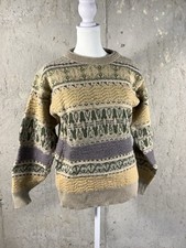 Vintage 90s LongSleeve Patterned Sweater Multicolor made in JAPAN Size L