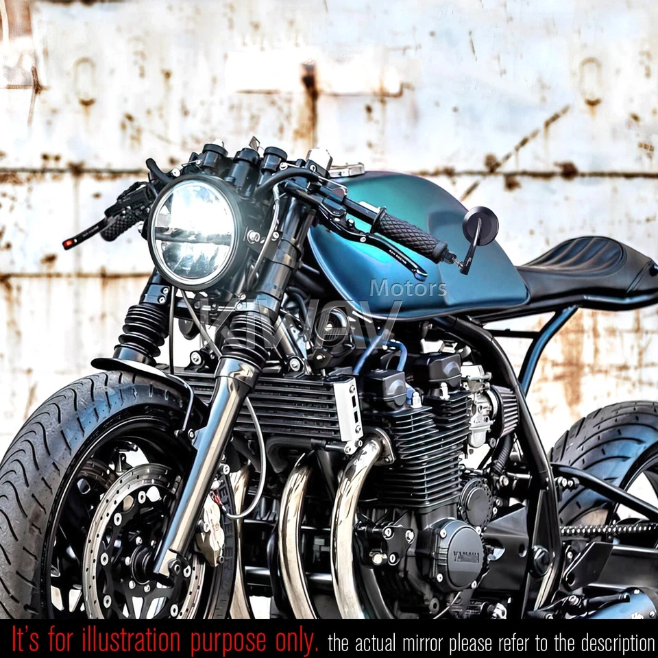 Extremo de barra espejo izquierdo x1 redondo azul para Moto Guzzi Audace V9 roscado OEM barra Foto 3 de 4