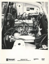 TRIUMPH 1500 TC ENGINE 1973 PUBLICITY B/W PHOTOGRAPH