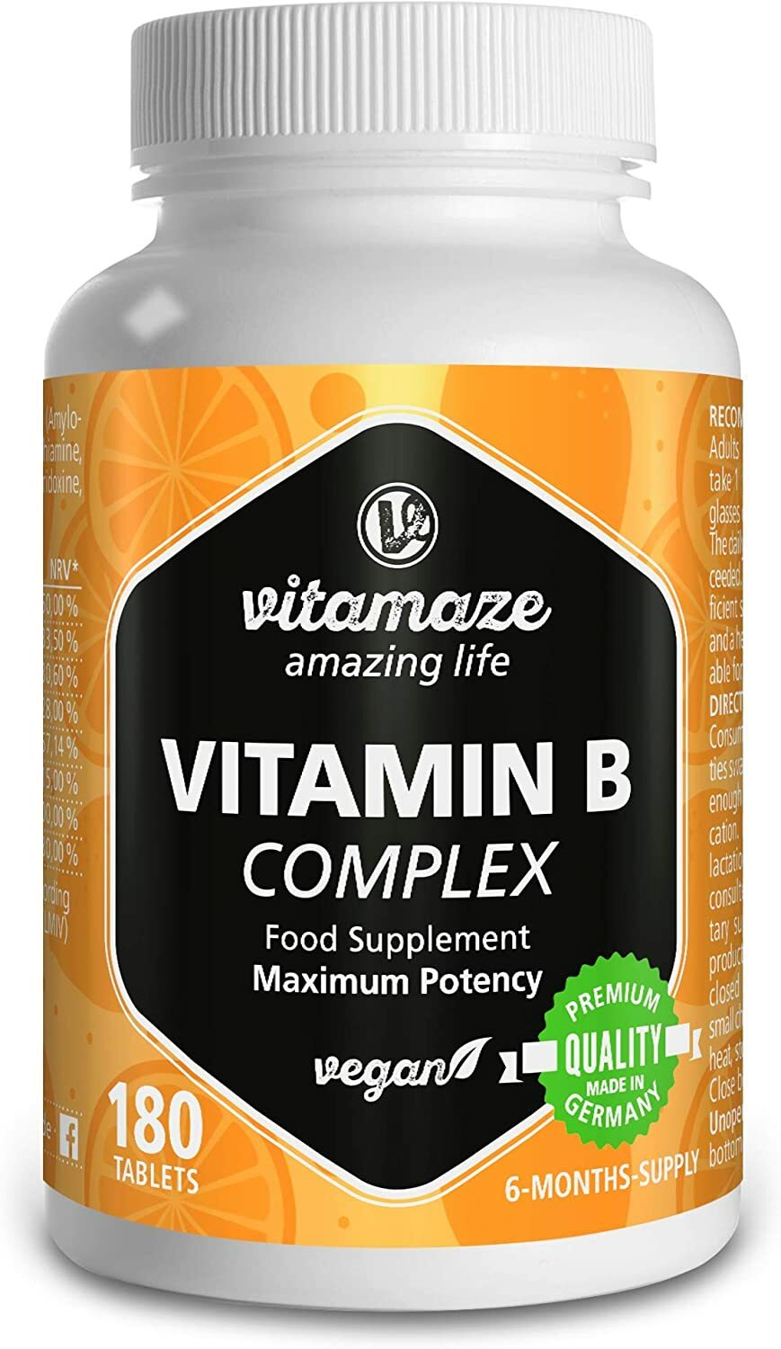 Vitamine B Complex fort dosage 180 comprimés vegan