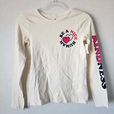 Gap Kids Girls XXL 14-16 T Shirt Be A Nice Human 100 Cotton Ivory NEW