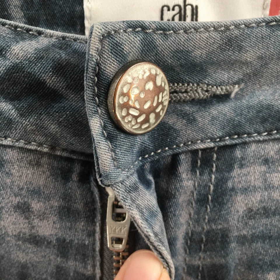 Pantalones de mezclilla ajustados Cabi para mujer 2 (real 31x30) azul tiro bajo cremallera botón mosca Foto 4 de 4