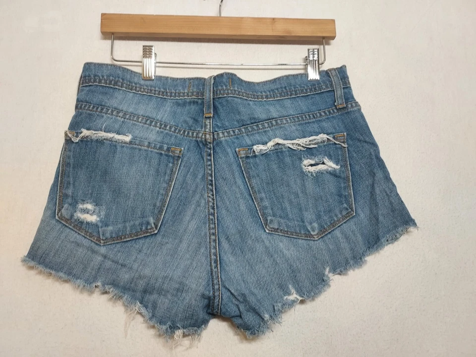Flying Monkey Womens Denim Shorts Sz 29 Distressed High Rise Daisy Sexy Raw Hem - Image 2 of 4