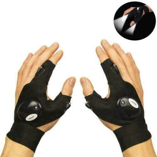 Guantes de Dedo con Luz LED Linterna Herramientas Equipo Exterior Antorcha de Rescate