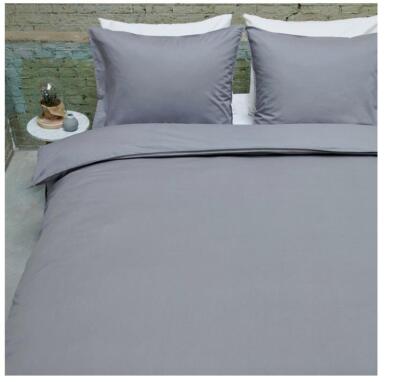 Bettwäsche Basis Bettdecke mit 2 Kissenbezügen 200x200cm + 2x 50x75cm GRAU