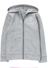 GYMBOREE GIRLS Nwt MIX N MATCH Zip Up Hooded SWEATSHIRT Grey Diamond Shine Xs 4