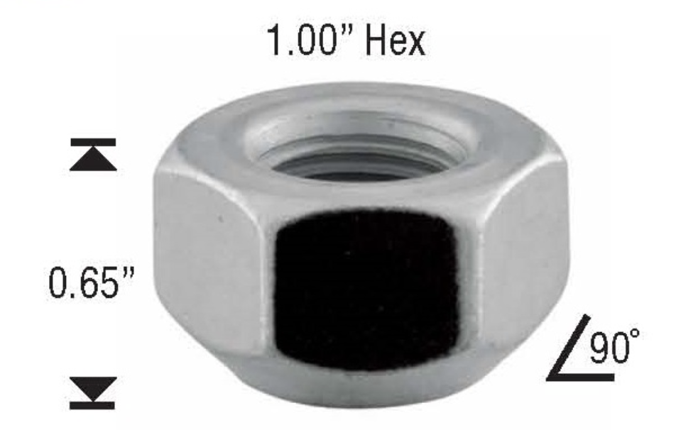 AVNPerformance 10 Pack 9/16" Open-End Lug Nuts – 1" Hex, OEM Style For GMC/Chevy Trucks & Vans