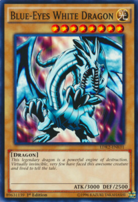 遊戯王 青眼の白龍 Blue-Eyes White Dragon Yugioh! LP Blue-Eyes White Dragon (LOB art) - LDK2-ENK01 - Common
