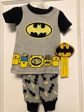 NEW DC Comics Batman Baby 2 Pc Short Sleeve Top  Pants 9 MONTHS PAJAMA'S