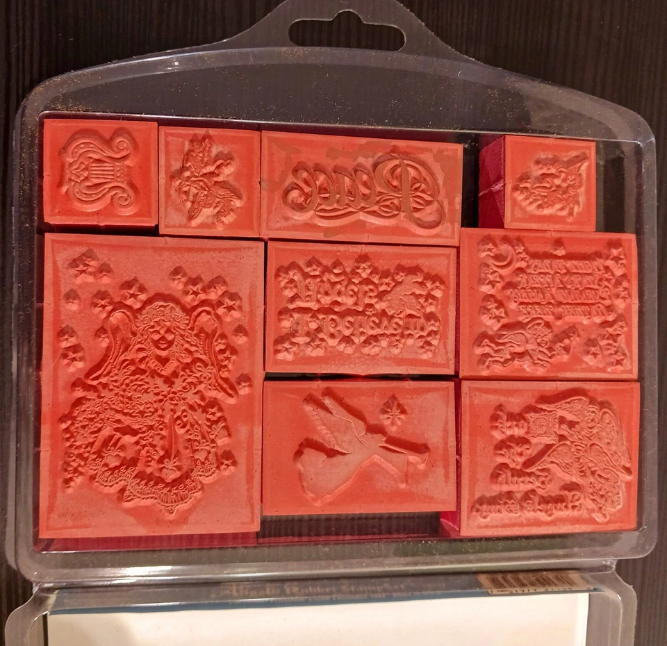 PSX vintage 10 pc ANGELS Rubber Stamp Set - Image 3 of 4