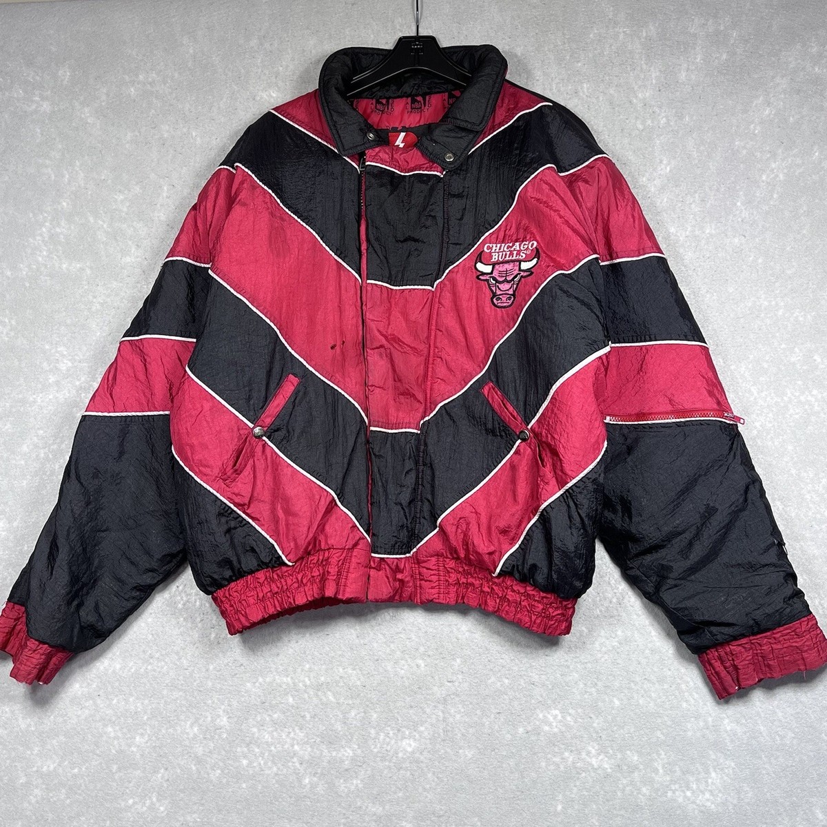 Vintage Pro Player Jacket X-Large Black Red Daniel Young Chicago