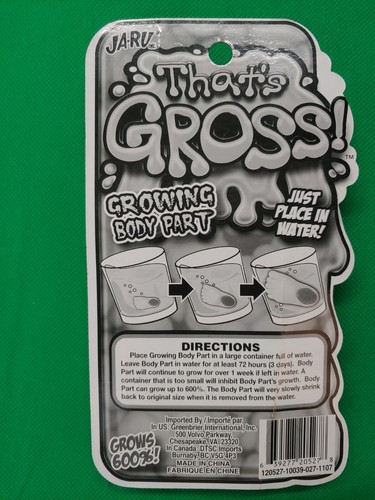 VTG That's Gross! Growing Body Part Skeleton New Sealed - Picture 4 of 4