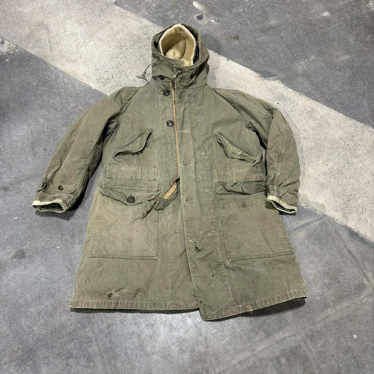 M1947 Parka Adult Medium Jacket Korean War Mens Sateen Green w 