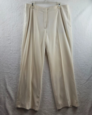 Escada Women's Dress Pants Size 44 Lined Cream 98% Virgin Wool