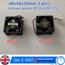 1Pc DC Brushless Cooling Fan 5V /12V 0.15A 4020 40x40x20mm 3 Pin CPU Computer UK