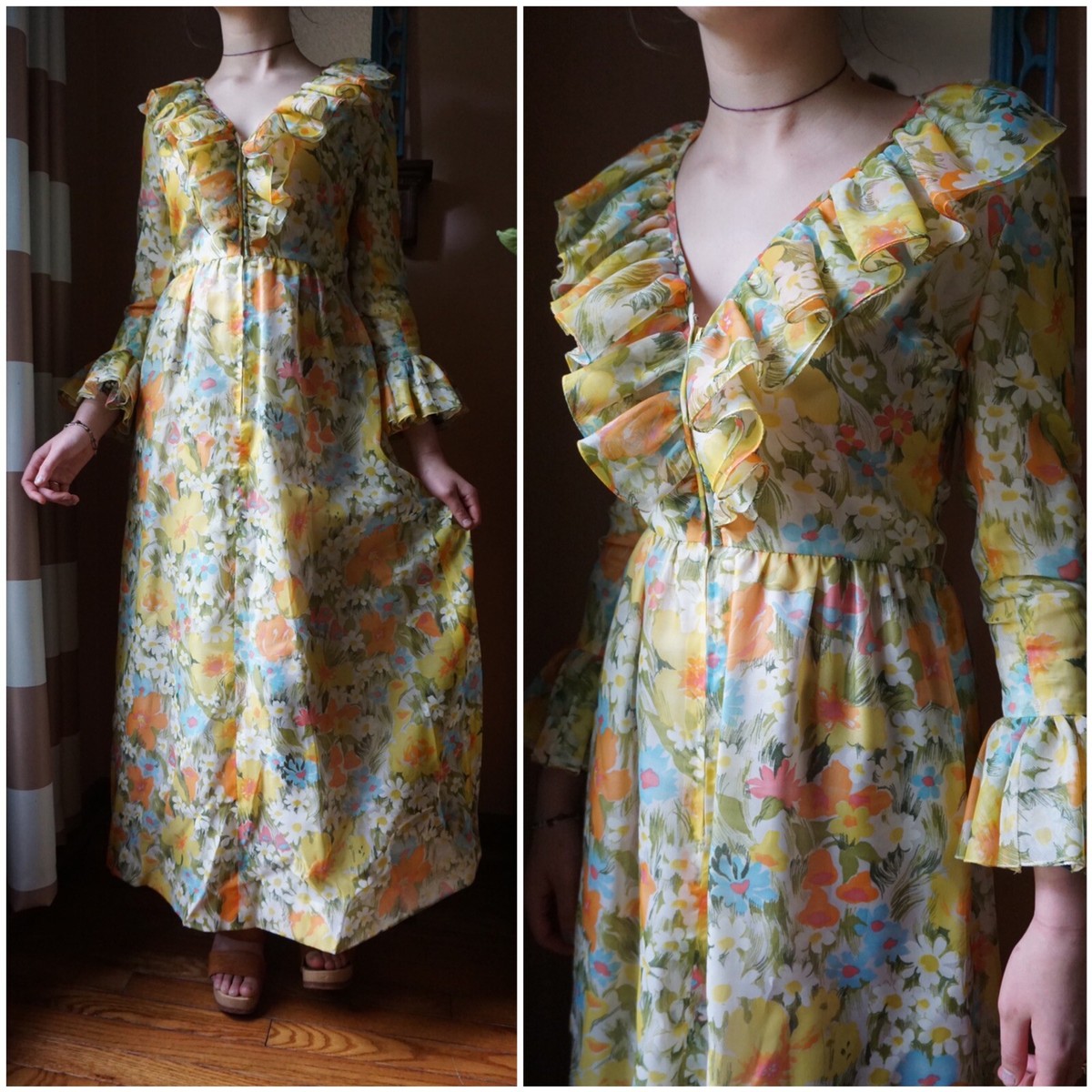 chinese dress ladies 1960s vintage maxi dress – OMNIA main image 0