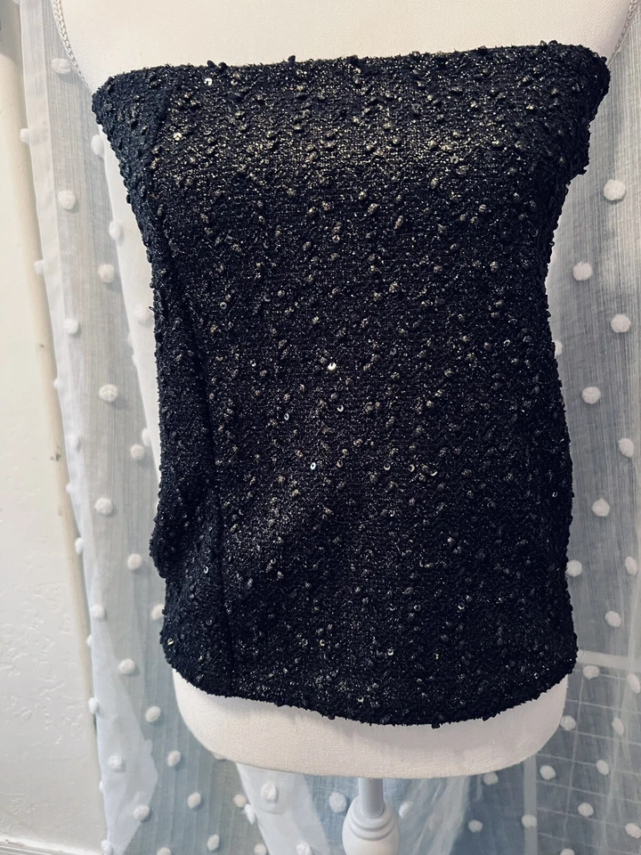 Minifalda de sello húmedo Lentejuelas Bling Negra L Retro Y2K Silenciosa Lujo Foto 4 de 4