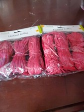 Floral Garden Natural Raffia Hot Pink 2Pks Of 3pc Ea Pack RARE-SHIP SAME BUS DAY