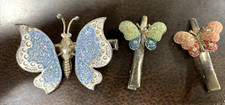 VINTAGE GLITTER BUTTERFLY HAIR CLIP SET OF 3 FC88-3Q3177