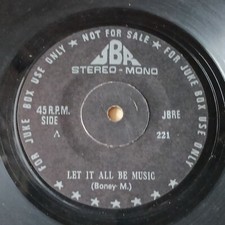 BONEY M. Rare Malaysia Juke Box Promo 45rpm 7" JBRE221