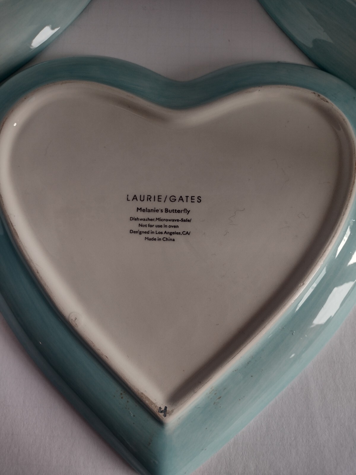 Laurie Gates Melanie’s Butterfly Heart Shaped Lunch Dinner Plate 3 Sold Separate