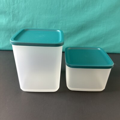 Tupperware Square Round Container Set of 2 8 cup & 3.75 cup New Sale
