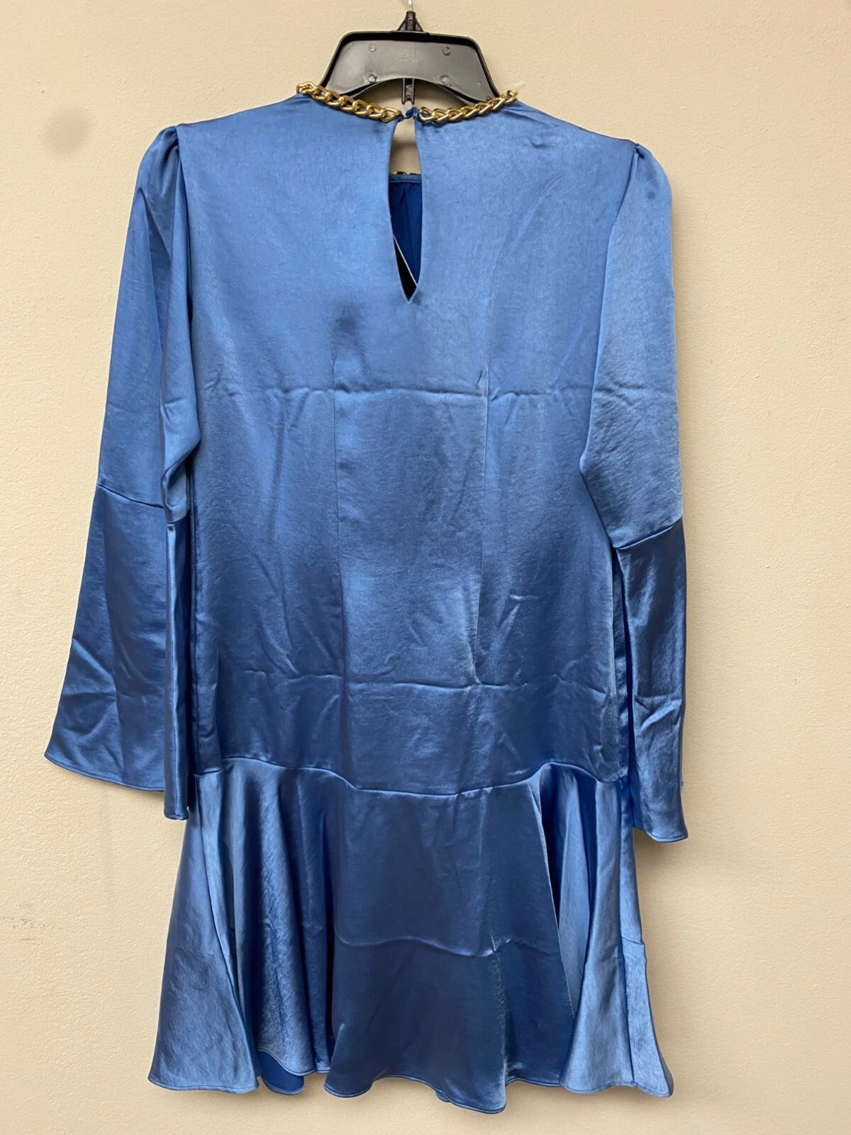 Abito donna Michael Kors catena mirtillo girocollo manica a campana taglia XXS nuovo con etichette