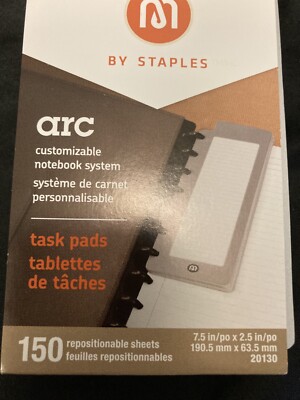 Arc System Task Pads White And Gray 2-1/2” X 7-1/2” 150 Sheets By ...