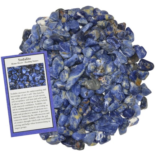 1/2 lb Sodalite Tumbled Stones - Grade 2 - XXSmall - 0.25" to 0.75" Avg. - Picture 2 of 3