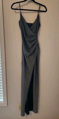 Windsor Silver Glitter Formal Maxi Dress Size Medium