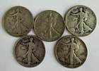 Walking Liberty Half Dollar Lot Of 5: 1934S, 1936D,  1937,  1938D,  And 1939D