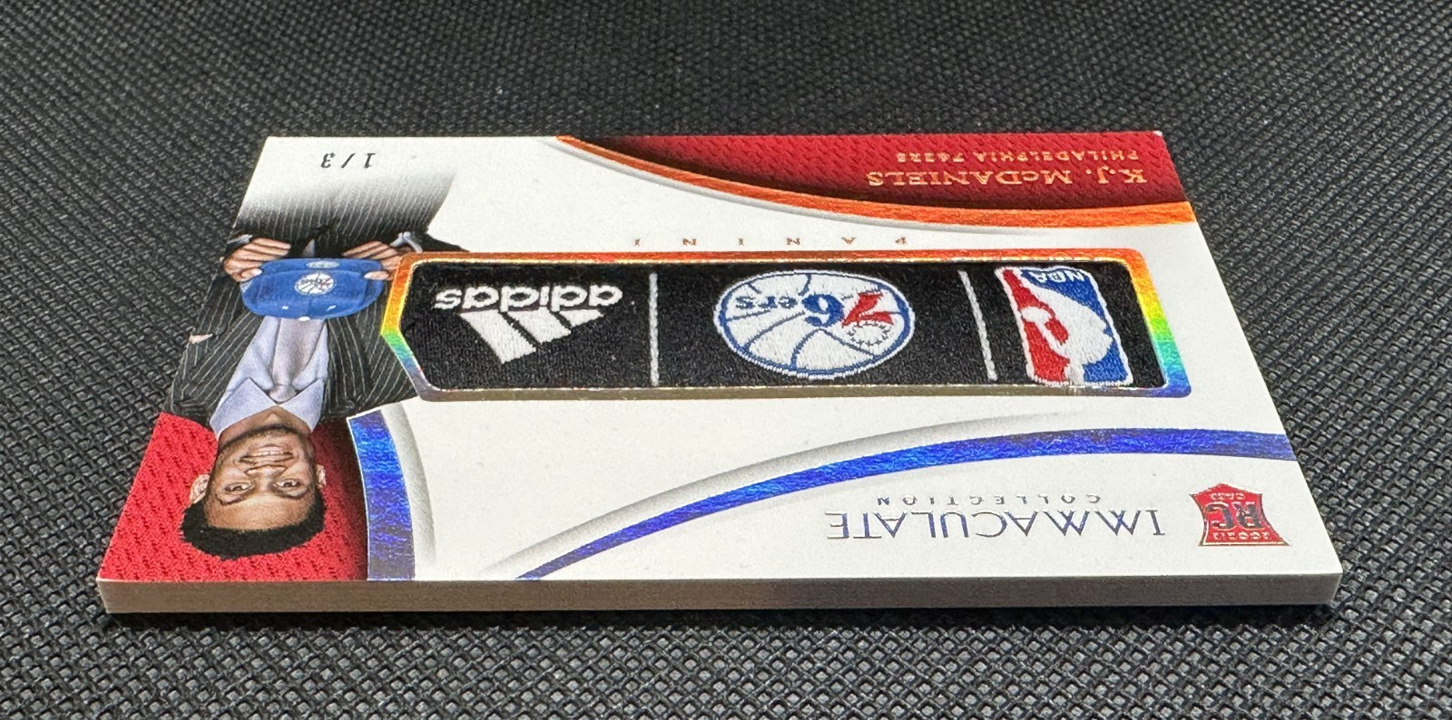 2014 Immaculate PLAYER CAPS LOGOMAN 76ers TEAM LOGO HAT PATCH K McDaniels #'d /3 view 12