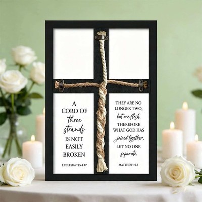 A Cord of Three Strands Wedding Ceremony Sign 15x10 Inch Anniversary Unity Kn...