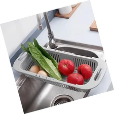 MineSign Extendable Colander Over the Sink Drain Basket Adjustable Fruits and...