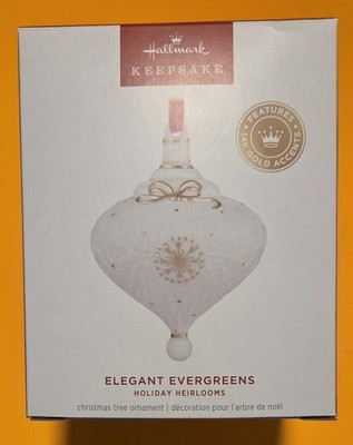 2025 Hallmark Elegant Evergreens Members Exclusive Ornament w/14k Gold Accent