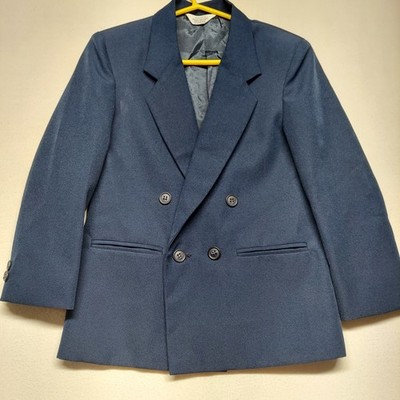 VTG Max Active Worldwide Boys Blazer Blue Sports Coat Size 8 Slim Made In USA