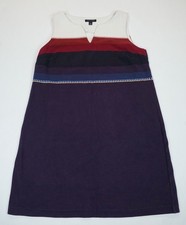 Tommy Hilfiger Women’s Large Shift Dress Sleeveless Colorblock Stripe Jersey