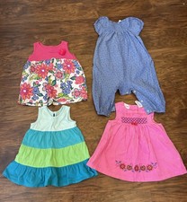 Girls Clothing Bundle   Dresses  Romper   Bright Summer Outfits Lot size 9-12M