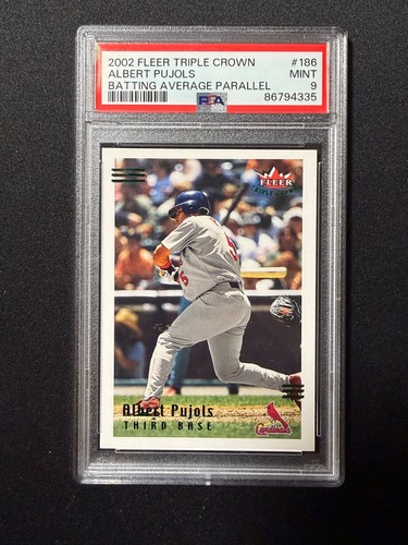 2002 Fleer Triple Crown Albert Pujols SP Batting Average /329 PSA 9 MINT #186