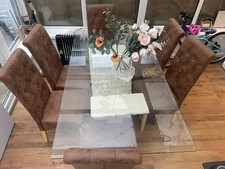 Glass Dining Table with 6 Chairs