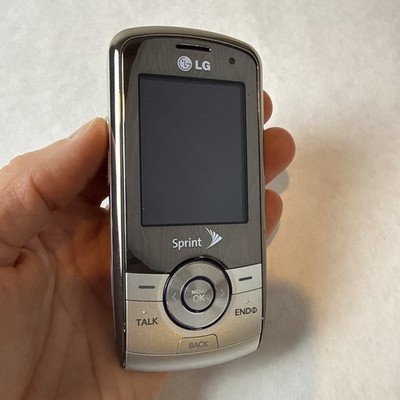 LG LX370 Silver Sprint Slider Phone Vintage No Charger Has Battery, Untested