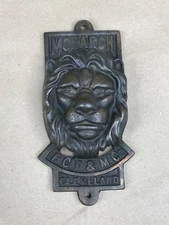 Antique Cast Iron Monarch Lion Head Stove Furnace Flue Damper Control