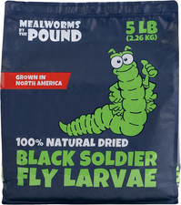 North American Grown Dried Black Soldier Fly Larvae 5Lbs - More Calcium than M