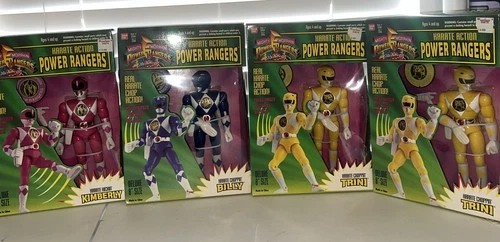 Vintage 1994 Bandai Mighty Morphin Power Rangers 8" Karate Action - Set of 4