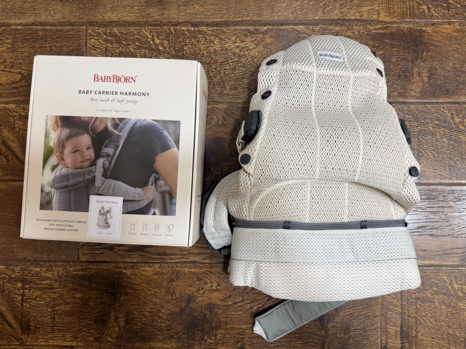 Babybjorn Harmony Baby Carrier - Airy Mesh - 0-3 Years - Cream