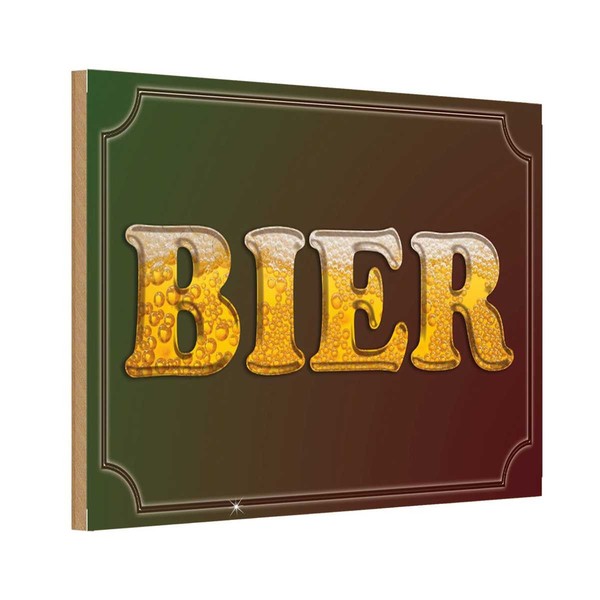Holzschild 12X18 Cm Bier Alkohol Essen Trinken Deko Geschenk Holz Schild-image