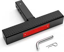 2-inch trailer hitch step with safety reflector,universal anti-slip bumper guard
